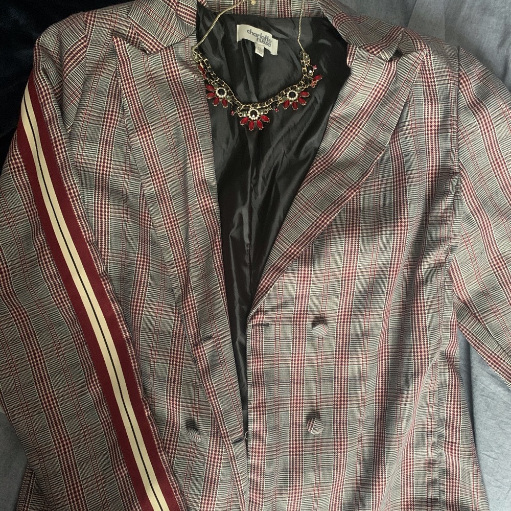 Charlotte Russe Plus Size Plaid Print Blazer XL